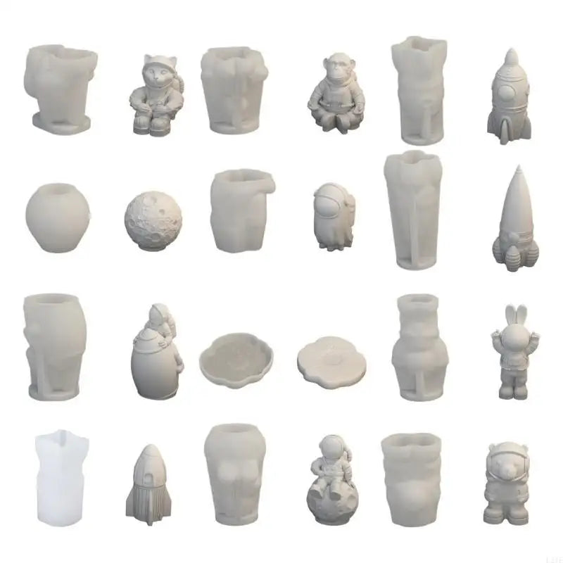 L21E Silicone Mold for Moon Space Figure Easy to Use Silicone Mold for Making Astronautic Crafts Table Decors Ornament