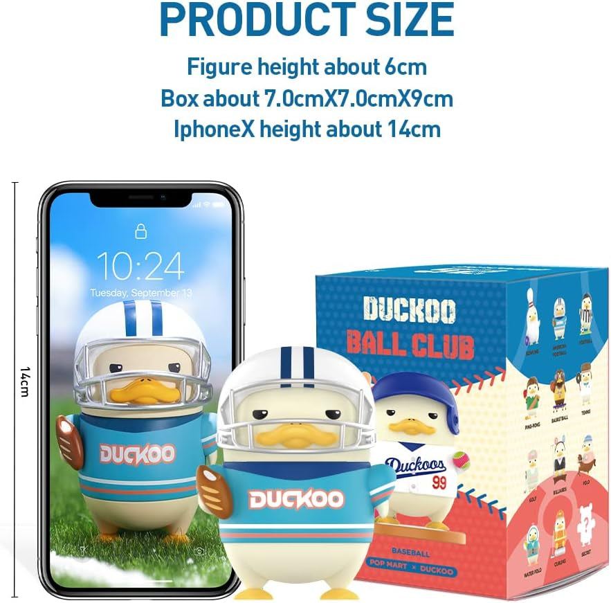 DUCKOO Ball Club Series, 12Pcs DUCKOO Blind Box Figures, Random Design Action Figures Collectible Toys Home Decorations, Holiday Birthday Gifts for Girls and Boys, Whole Set
