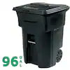 32 Gallon Blackstone Outdoor Trash Can/Garbage Can with Quiet Wheels and Attached Lid
