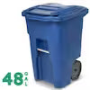 32 Gallon Blackstone Outdoor Trash Can/Garbage Can with Quiet Wheels and Attached Lid