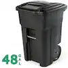 32 Gallon Blackstone Outdoor Trash Can/Garbage Can with Quiet Wheels and Attached Lid