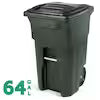 32 Gallon Blackstone Outdoor Trash Can/Garbage Can with Quiet Wheels and Attached Lid