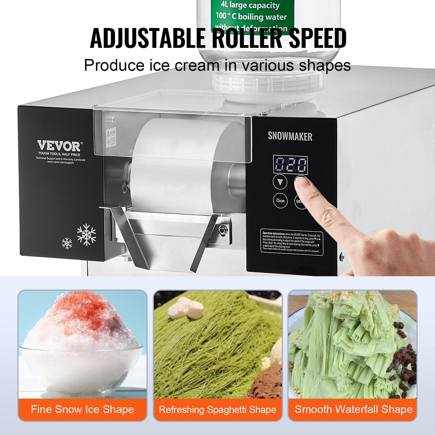 Succebuy Commercial Snowflake Ice Machine Stainless Steel Air Cooling System&Rapid Heat Dissipation for Bakery Cafe