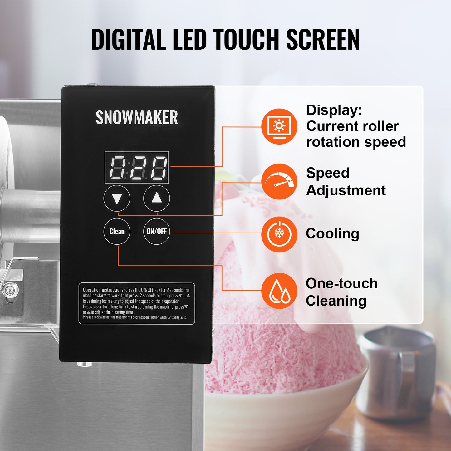 Succebuy Commercial Snowflake Ice Machine Stainless Steel Air Cooling System&Rapid Heat Dissipation for Bakery Cafe