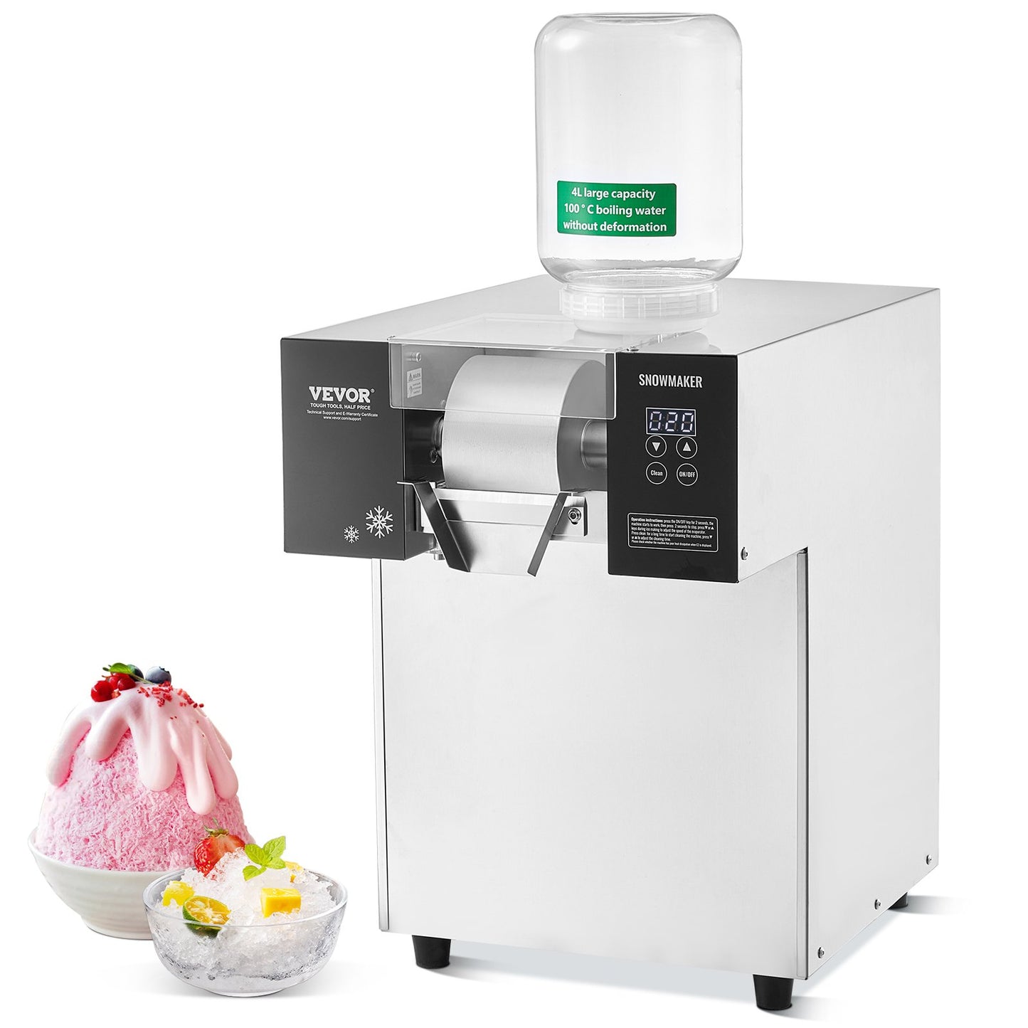 Succebuy Commercial Snowflake Ice Machine Stainless Steel Air Cooling System&Rapid Heat Dissipation for Bakery Cafe