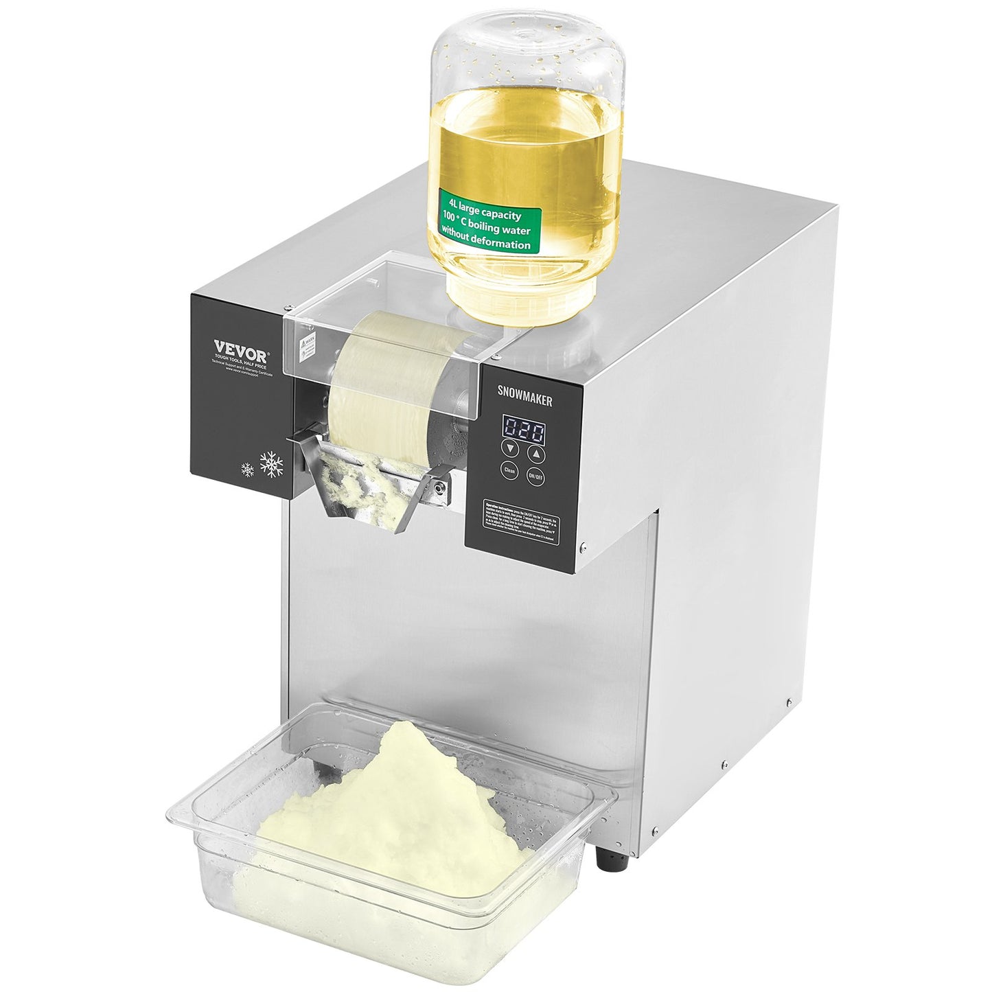 Succebuy Commercial Snowflake Ice Machine Stainless Steel Air Cooling System&Rapid Heat Dissipation for Bakery Cafe