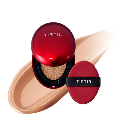 TIRTIR Red Cushion Foundation Mask Fit Full Coverage Weightless Skin Fit Satin Glow Finish Buildable