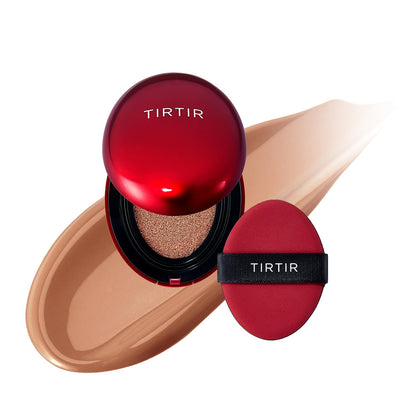 TIRTIR Red Cushion Foundation Mask Fit Full Coverage Weightless Skin Fit Satin Glow Finish Buildable