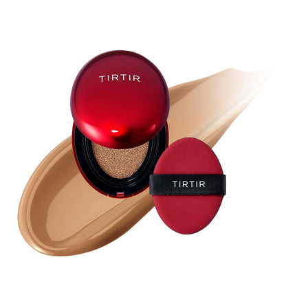 TIRTIR Red Cushion Foundation Mask Fit Full Coverage Weightless Skin Fit Satin Glow Finish Buildable