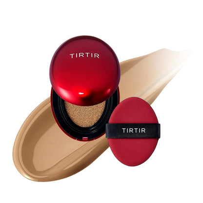 TIRTIR Red Cushion Foundation Mask Fit Full Coverage Weightless Skin Fit Satin Glow Finish Buildable