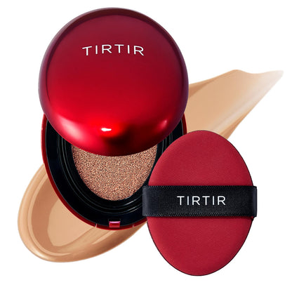 TIRTIR Red Cushion Foundation Mask Fit Full Coverage Weightless Skin Fit Satin Glow Finish Buildable