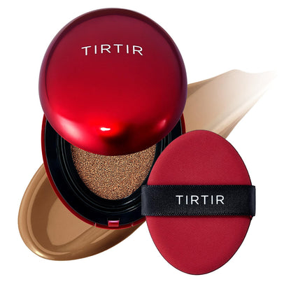 TIRTIR Red Cushion Foundation Mask Fit Full Coverage Weightless Skin Fit Satin Glow Finish Buildable