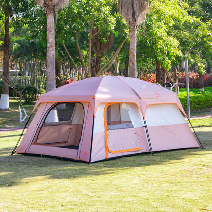 Extra Large Tent 10-12-14 Person(A),Family Cabin Tents,2 Rooms,3 Doors and 3 Windows with Mesh,Straight Wall,Waterproof,Double Layer,Big Tent for Outdoor,Picnic,Camping,Family Gathering