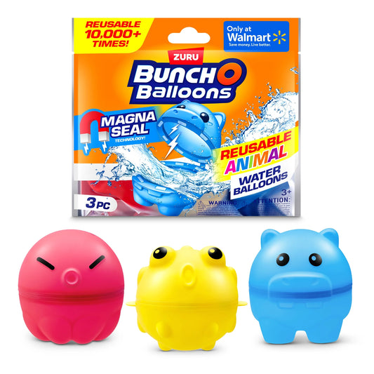 Reusable Animal Water Balloons 3 Pack Mixed Unisex