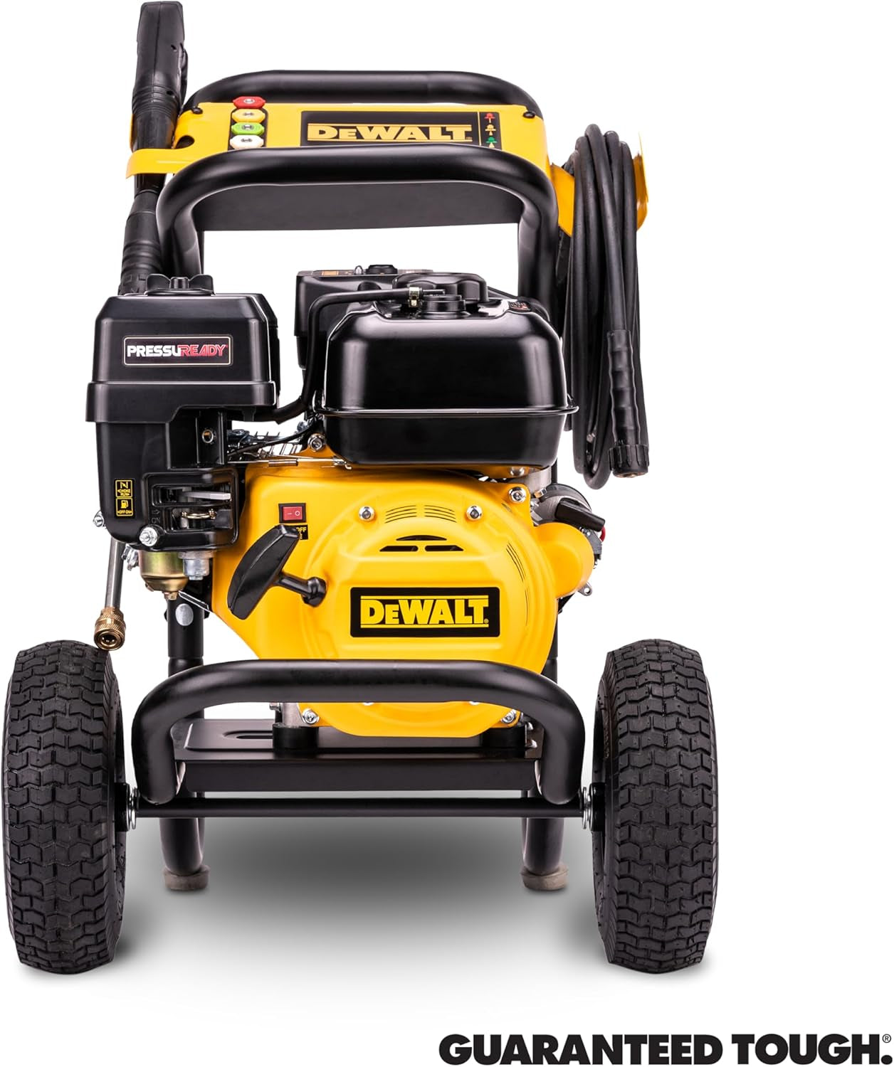 DXPW3400PRNB-S Pressuready 3400 PSI Gas Pressure Washer with Quick Start Technology, 2.5 GPM Axial Cam Pump, 208Cc Engine, Cold Water, Includes 25-Ft Hose, Nozzles, Spray Gun & Wand, 49-State