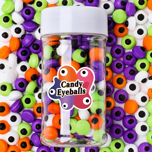 Candy Eyes for Decorating Edible, 1Cm Candy Eyeballs Halloween Sprinkles for Cake Decorating, Small Googly Eyes Ball for Baking Cupcakes Cookies 3.5 Oz, Mix Colors