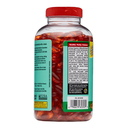 Kirkland Signature Wild Alaskan Fish Oil 1400 mg, 230 Softgels