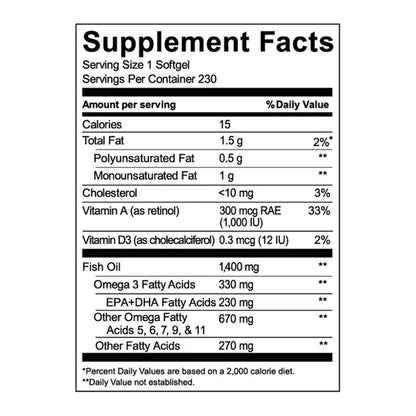 Kirkland Signature Wild Alaskan Fish Oil 1400 mg, 230 Softgels