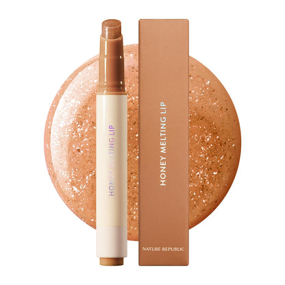 HONEY MELTING LIP (00 CHAI MILK TEA) SOFT LIP STICK Hydrating Gloss, Moisturizing Balms, Sheer Tint, Shine & Nude, Glowy Finish, Korean Make Up