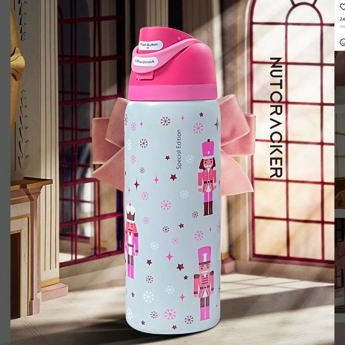 Owala Freesip 32Oz – Urban Outfitters Edition, Flower Crown, Tea Time Pink Hydration Bottle, Pillow Fight Cherry, Candy Coated