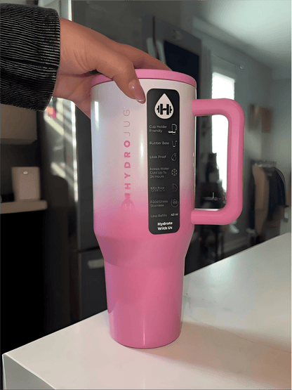 🥤 Hydrojugg Original Traveler 40oz – Double-Wall Stainless Steel Car Mug with Handle & Straw