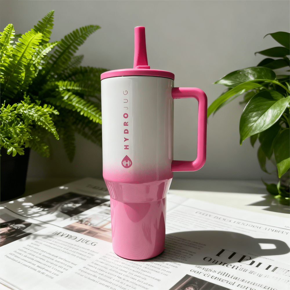 🥤 Hydrojugg Original Traveler 40oz – Double-Wall Stainless Steel Car Mug with Handle & Straw