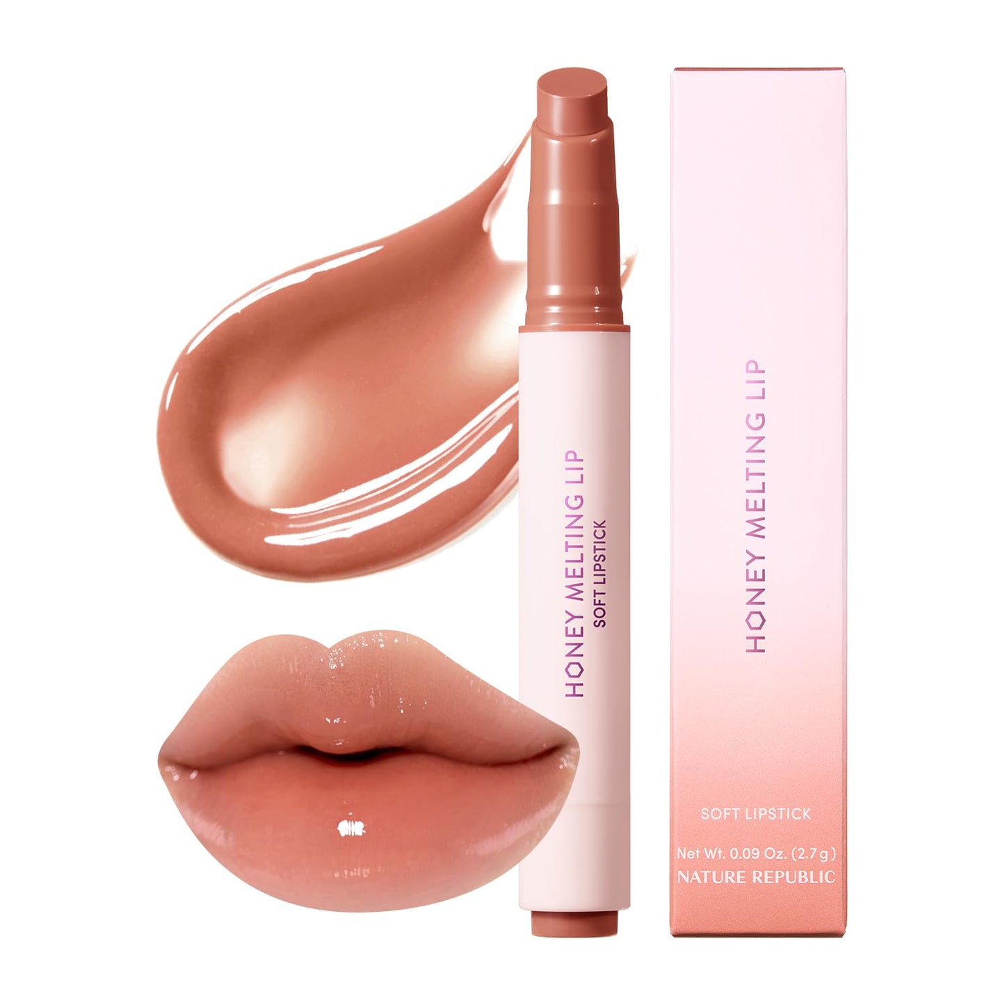 HONEY MELTING LIP (00 CHAI MILK TEA) SOFT LIP STICK Hydrating Gloss, Moisturizing Balms, Sheer Tint, Shine & Nude, Glowy Finish, Korean Make Up