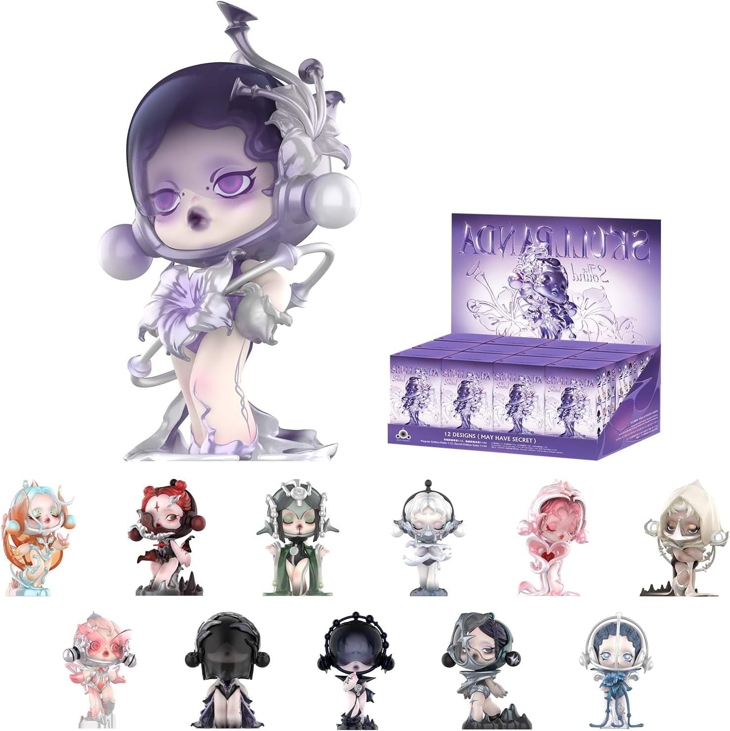 SKULLPANDA the Sound Series Figures, 12Pcs SKULLPANDA Blind Box Figures, Random Design Action Figures Collectible Toys Home Decorations, Holiday Birthday Gifts, Whole Set