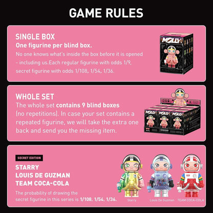 MEGA Space Molly 100% Series 3, Molly Blind Box Figures, Random Design Action Figures Collectible Toys Home Decorations, Holiday Birthday Gifts for Boys and Girls, Whole Set