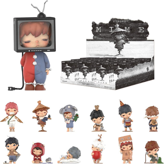 Hirono Mime Series Figures, 12Pcs Hirono Blind Box Figures, Random Design Action Figures Collectible Toys Home Decorations, Holiday Birthday Gifts for Girls and Boys, Whoel Set