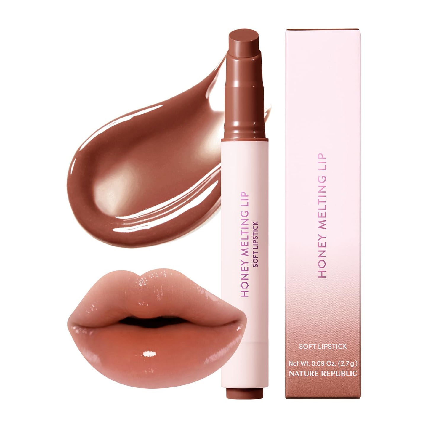 HONEY MELTING LIP (00 CHAI MILK TEA) SOFT LIP STICK Hydrating Gloss, Moisturizing Balms, Sheer Tint, Shine & Nude, Glowy Finish, Korean Make Up