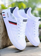 Plus Size Men'S Low-Top Sneakers, White Casual Shoes, Korean Flat Leather Shoes for Young