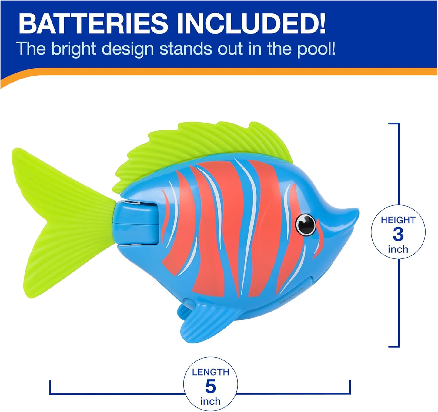 Rainbow Reef Fish Toy, Kids Swimming Accessories & Water Toys, Learn to Swim Pool Toys for Kids Ages 5 & Up, Batteries Included, Guppie Goldberg