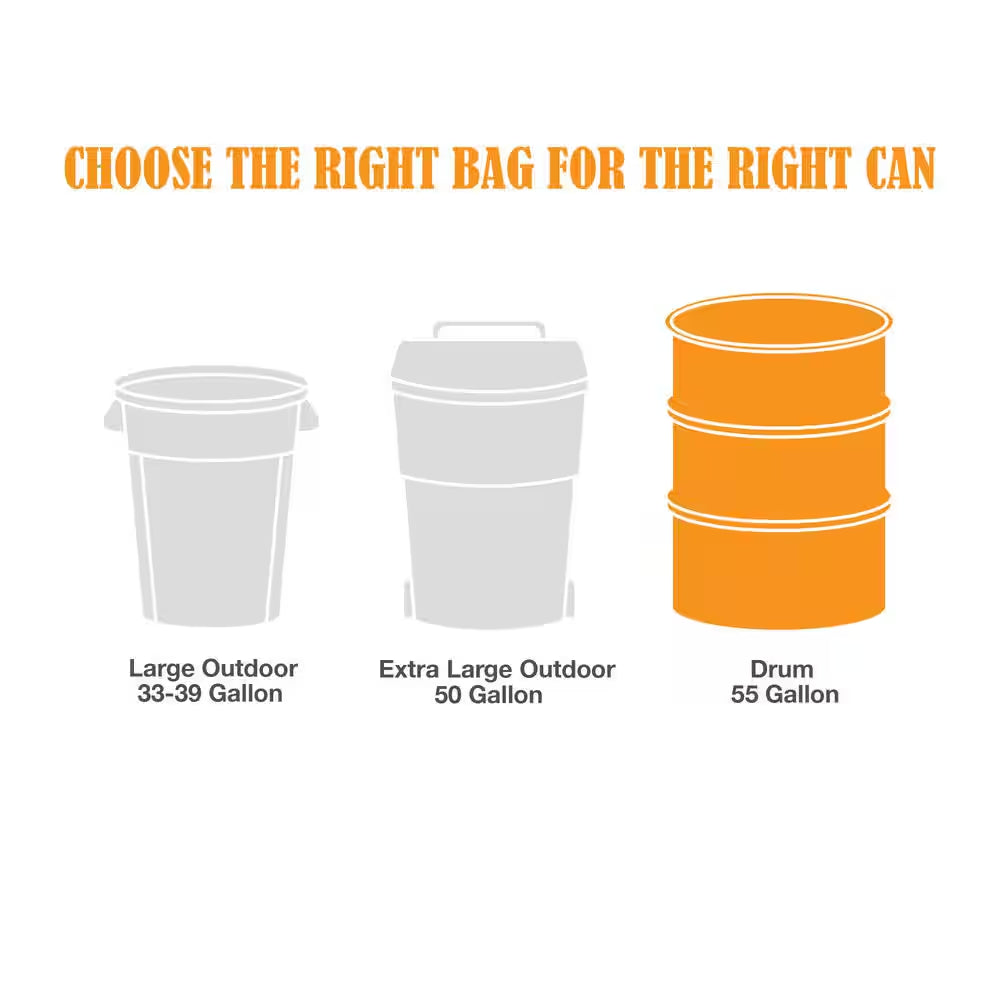 55 Gallon Clear Heavy-Duty Flap Tie Drum Liner Trash Bags (80-Count)