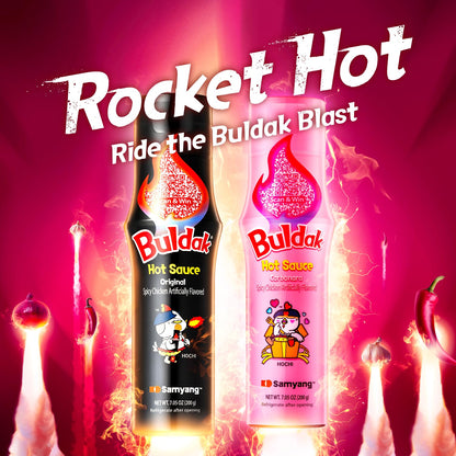 Buldak Hot Sauce - Original Carbonara Bundle, Korean Spicy Hot Chicken Flavor Sauce [5.57 Fl Oz (200G) X 2 Pack]