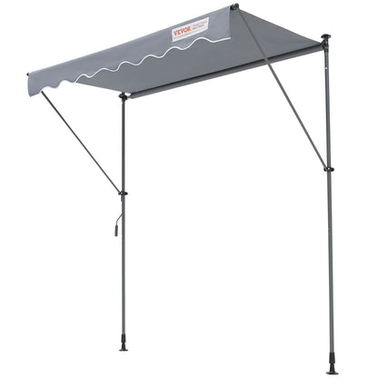 VEVOR Manual Retractable Awning, 78 Outdoor Retractable Patio Awning Sunshade Shelter, Adjustable Patio Door Window Awning Canopy with 39 Sun Shade Curtain for Backyard, Garden, Balcony