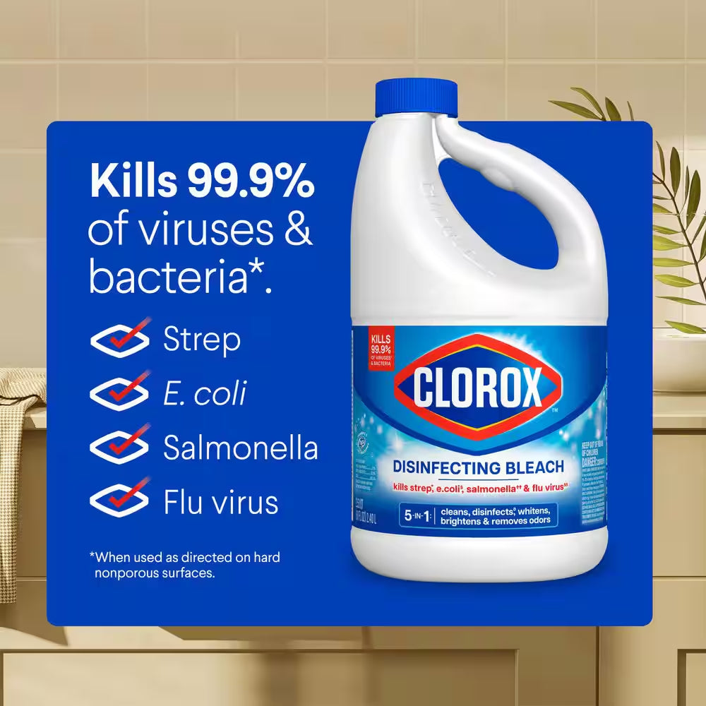 Concentrated Regular Disinfecting Liquid Laundry Bleach, 81 Fl.Oz. 6-Pack