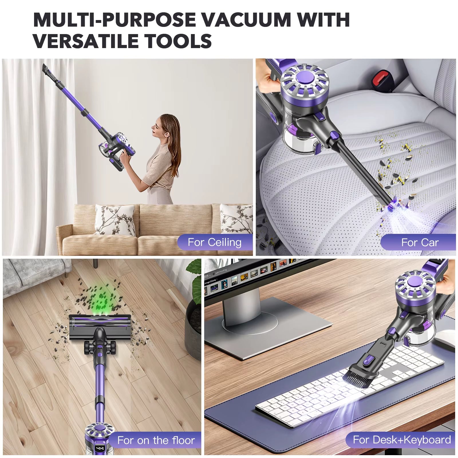 US Local Stock Hot Sale Online 6 in 1 Rechargeable Broom Dust Stick Cordless Vacuum Cleaner for Hardwood Floor Pet Hair