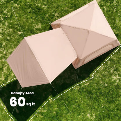 Inflatable Tents for Camping, Blow up Tent with Hand Pump, Easy Setup Inflatable Hot Tent with Stove Jack, Waterproof Oxford Air Glamping Tents for Camping Adult 4-6 Person