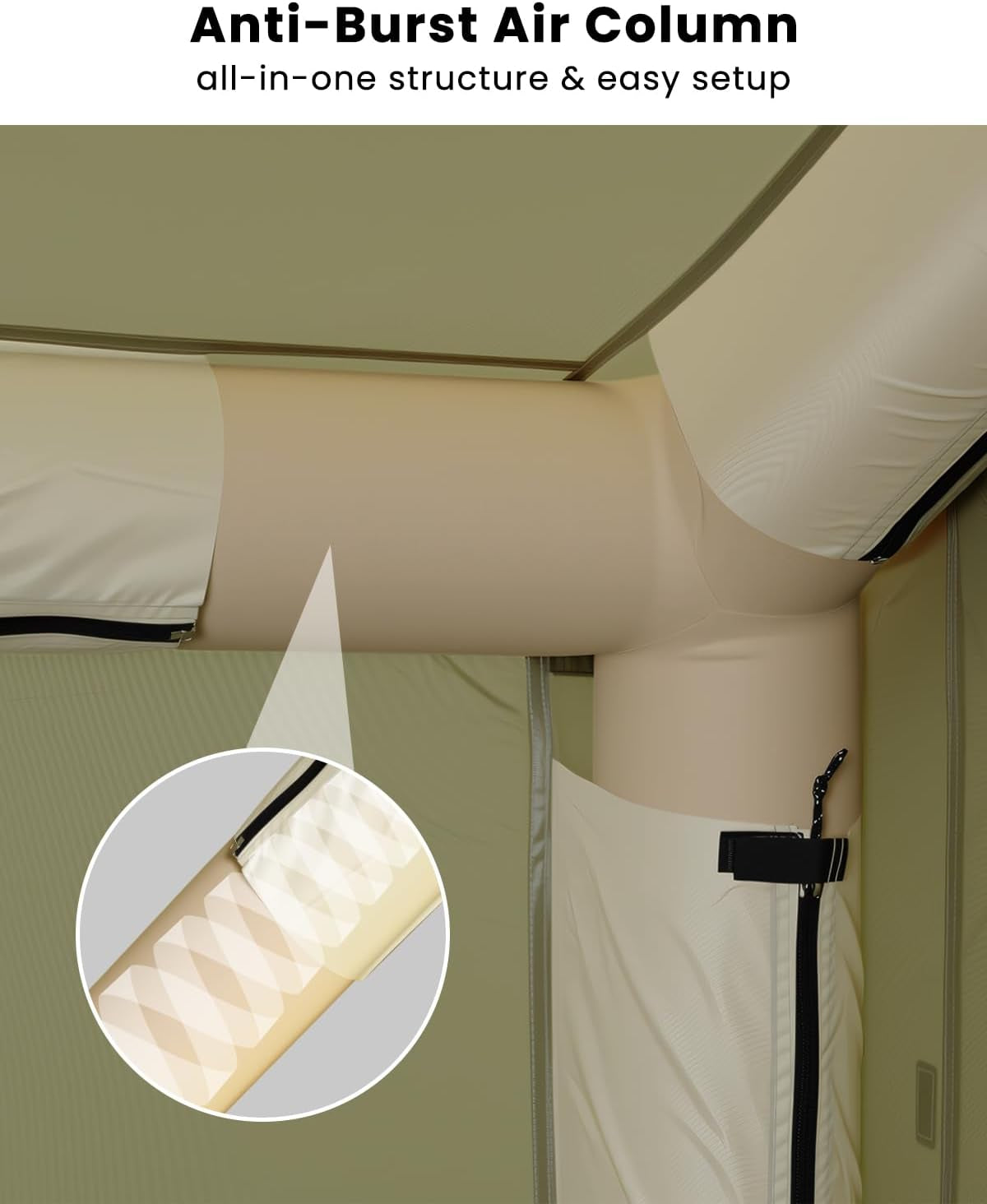 Inflatable Tents for Camping, Blow up Tent with Hand Pump, Easy Setup Inflatable Hot Tent with Stove Jack, Waterproof Oxford Air Glamping Tents for Camping Adult 4-6 Person