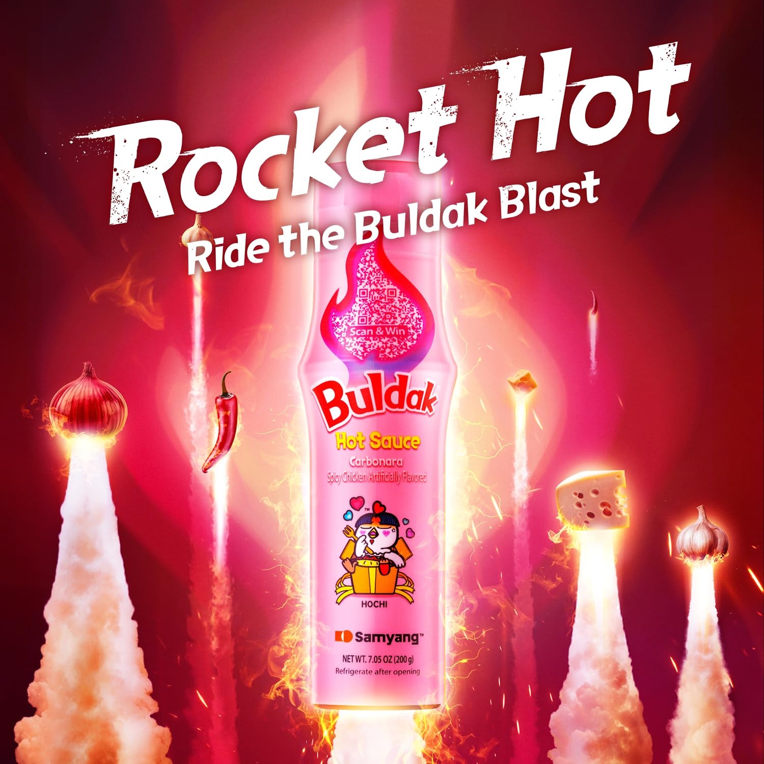 Buldak Hot Sauce - Carbonara, Korean Spicy Hot Chicken Carbonara Flavor Sauce [5.57 Fl Oz (200G) X 2 Pack]