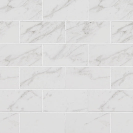 Pietra Calacatta 2x4 Subway Porcelain Mosaic Tile - Polished