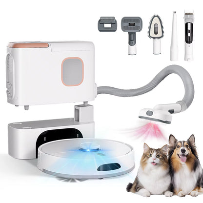 3-In-1 Sweeping Mopping Pet Grooming Robot Vacuum Cleaner with Lidar Navigation App & Voice Control Aspiradora Robot
