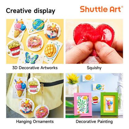 44 Pcs Magic Foam Texture Painting Kit, Including 28 Pcs Foam Texture Paper, 12 Colors Brush Tip Automatic Ink Control Acrylic Paint Markers, Magical 3D Effect Painting Kit for DIY Arts,Toys, Toy Crafts Gift