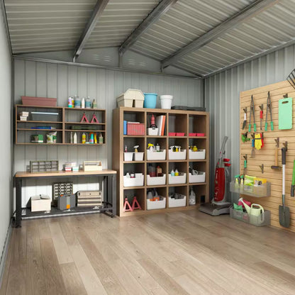 8 Ft. W X 12 Ft. D Outdoor Storage Metal Shed Building with Lockable Doors for Backyard Garden (96 Sq. Ft.)