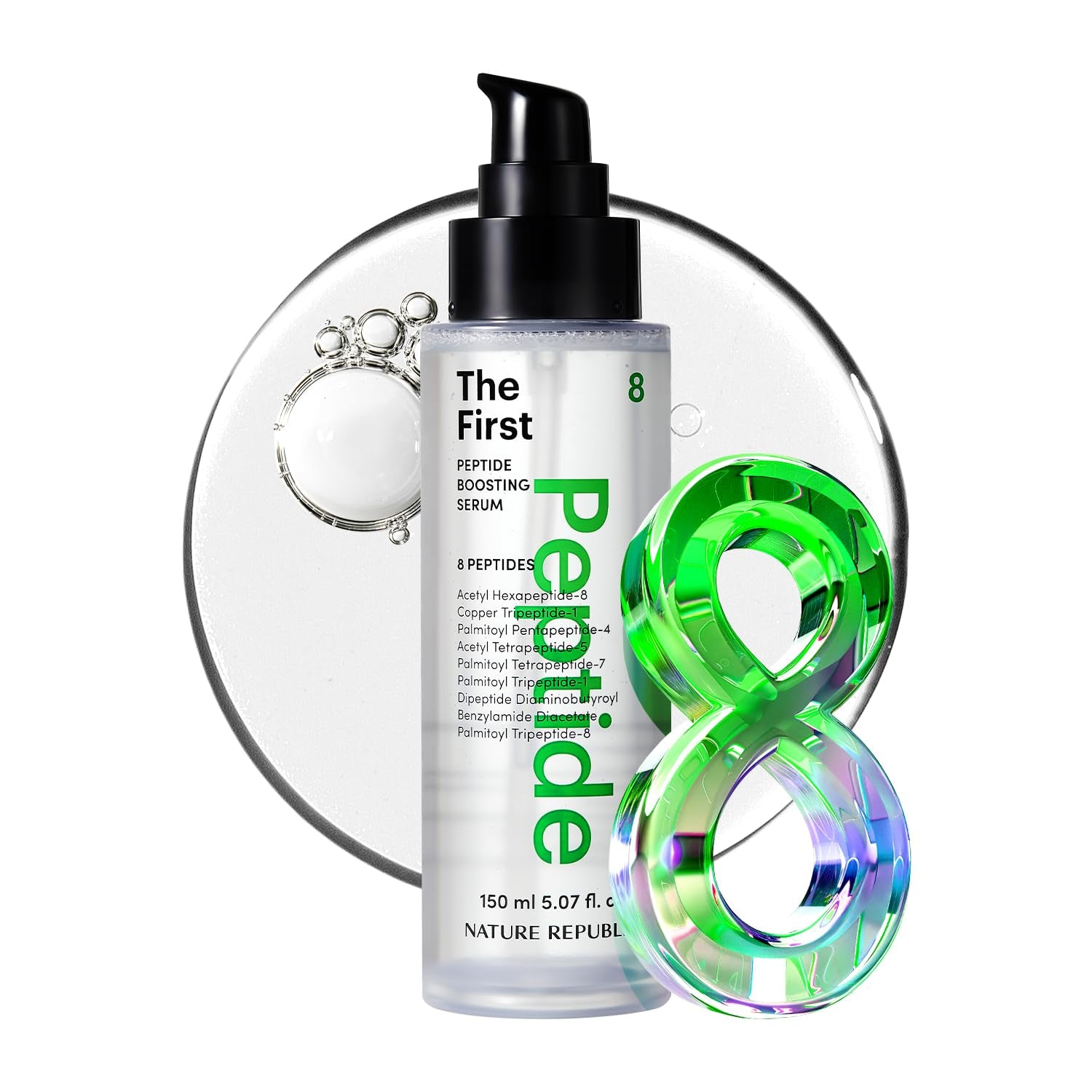 the First Peptide Boosting Serum, 8 Peptides, Niacinamide & Triple Hyaluronic Acid Complex,17 Amino Acids,For All Skin Types, Korean Skin Care150Ml/5.07 Fl Oz