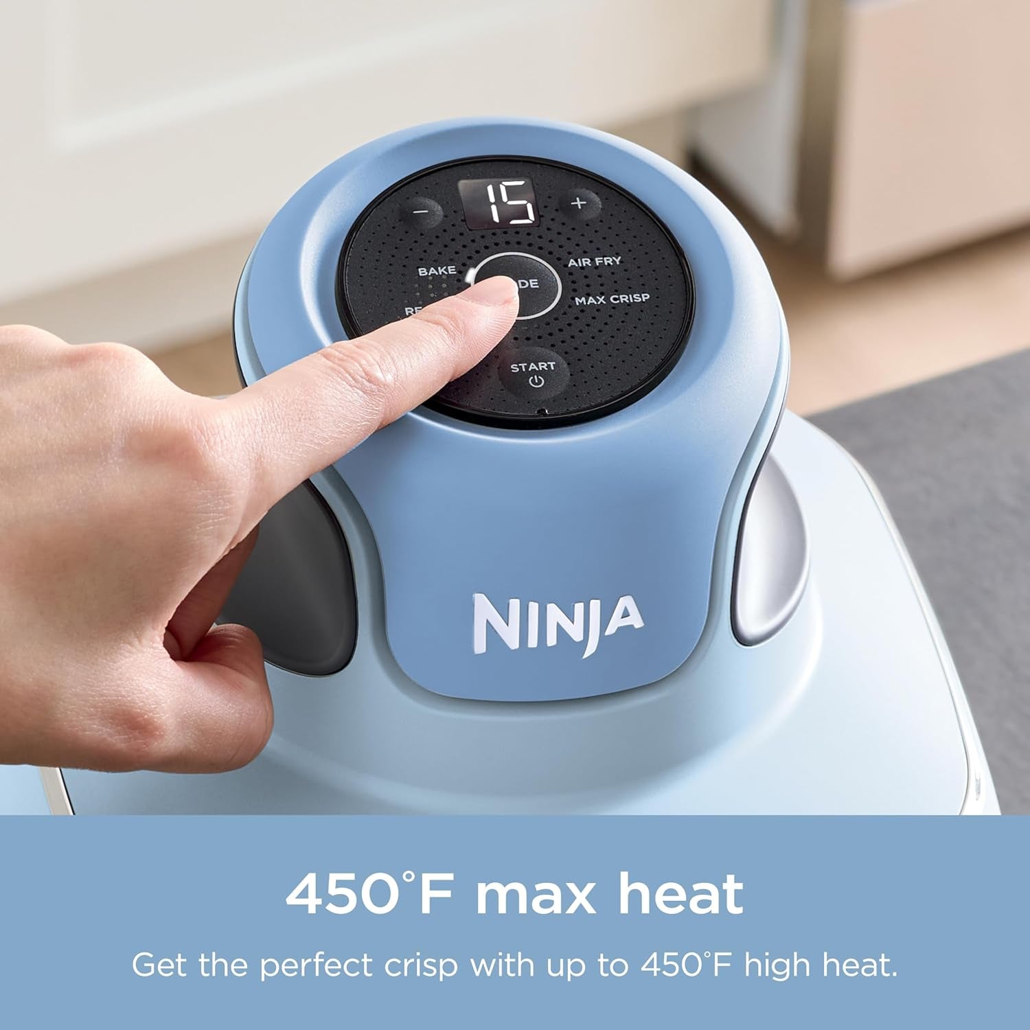Crispi 4-In-1 Portable Glass Air Fryer Cooking System, 4QT & 6Cup Glass Containers with Storage Lids, Easy Meals, Microwave, Freezer & Dishwasher Safe, Air Fry, Bake, & More, Periwinkle, FN101PL
