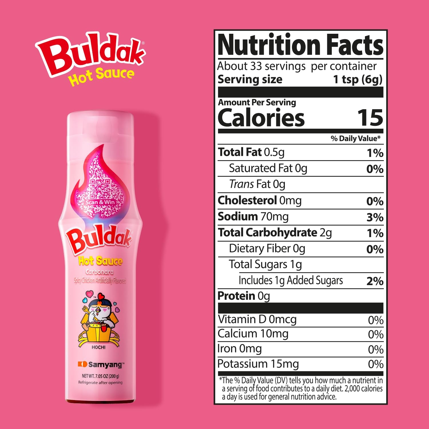 Buldak Hot Sauce - Carbonara, Korean Spicy Hot Chicken Carbonara Flavor Sauce [5.57 Fl Oz (200G) X 2 Pack]