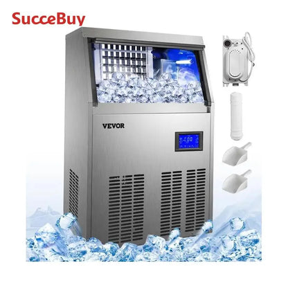 50-70 KG/24H Electric Ice Cube Making Machine Generator Production Stainless Steel Chopper for Restaurants Bars Commercial