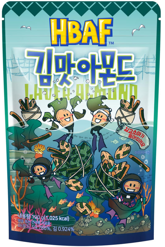[Official Gilim  Brand] Korean Seasoned Almonds (Laver, 1 X 210 Gram Pack)